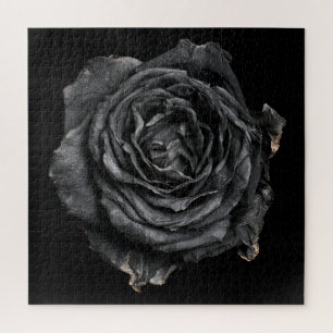Puzzle Colección de Rosa Elegante sobre Negro
