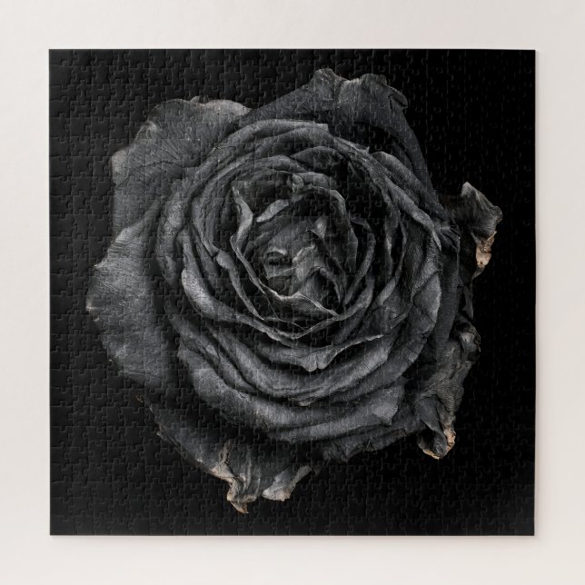 Puzzle Colección de Rosa Elegante sobre Negro (Vertical)