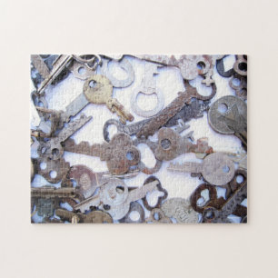 Puzzle Colección hermosa de viejas llaves maestras del