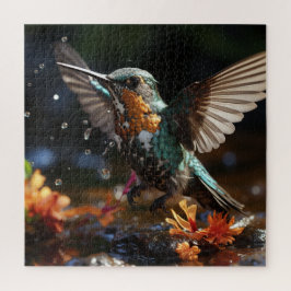 Puzzle Colibrí a mitad de vuelo