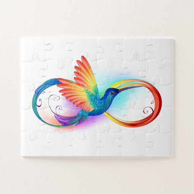 Puzzle Colibrí arcoiris con símbolo Infinity (Horizontal)