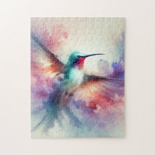 Puzzle Colibrí Elegante en Acuarela