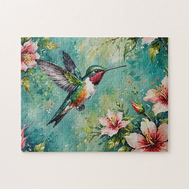 Puzzle Colibrí y Floraciones (Horizontal)