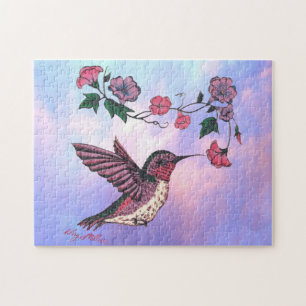 Puzzle Colibrí Y Flores