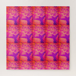 Puzzle Colibríes en almohada de lavanda