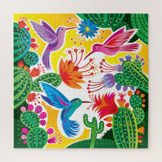 Puzzle Colibríes y Cactus en Flor