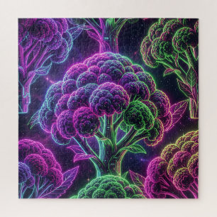 Puzzle Coliflor Galaxia Ciberpunk Neon