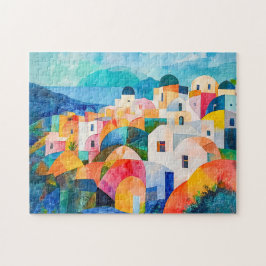 Puzzle Colinas de Santorini en tonos abstractos