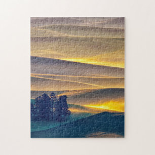 Puzzle Colinas rodando de trigo al amanecer WA