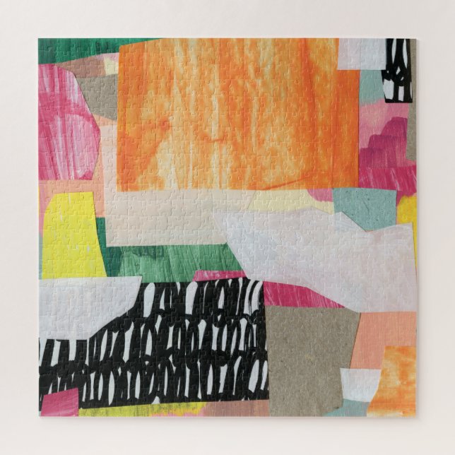 Puzzle Collage art, colorido abstracto moderno. (Vertical)