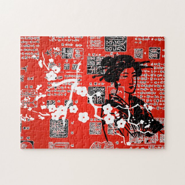 Puzzle Collage asiático vintage (Horizontal)