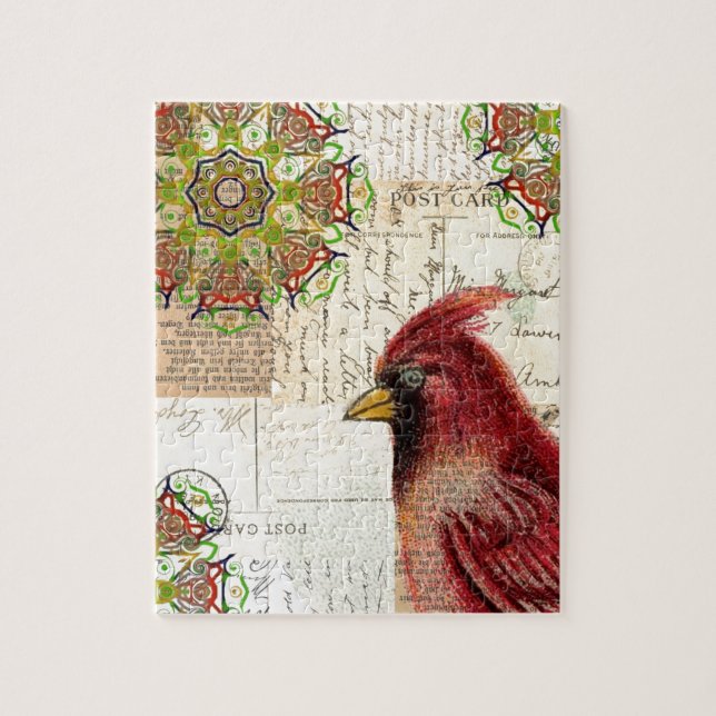 Puzzle Collage cardenal y efemera (Vertical)