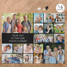 Puzzle Collage de 16 fotos personalizadas con color perso