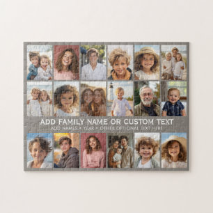 Puzzle Collage de 18 fotos personalizadas - Beige - texto