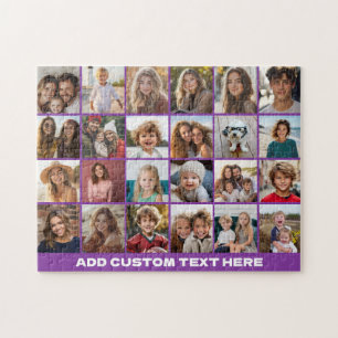 Puzzle Collage de 24 fotos con texto personalizado