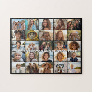 Puzzle Collage de 25 fotos - Texto personalizado - Negro
