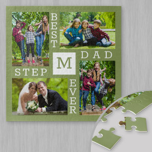 Puzzle Collage de 4 fotos personalizadas Verde Mejor Padr