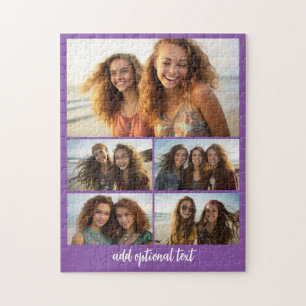 Puzzle Collage de 5 fotos minimalista moderno con texto