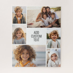 Puzzle collage de 6 fotos - fondo blanco - texto negro