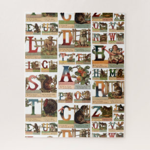 Puzzle Collage de alfabeto de animal vintage colorido