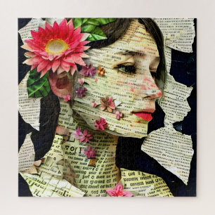 Puzzle Collage de arte de mujer bonita  