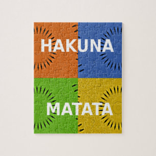 Puzzle Collage de arte pop colorido y mensaje "Hakuna Mat