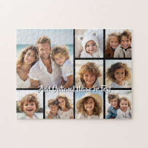 Puzzle Collage de Black 9 Photo Square - con escritura bl