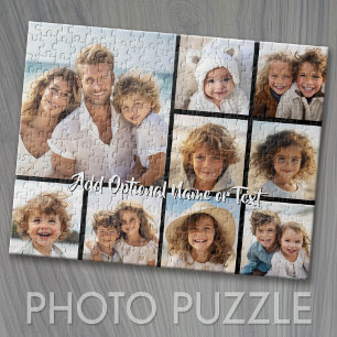 Puzzle Collage de Black 9 Photo Square - con escritura bl