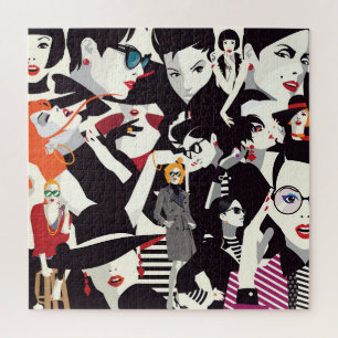 Puzzle Collage de chicas de moda: arte pop