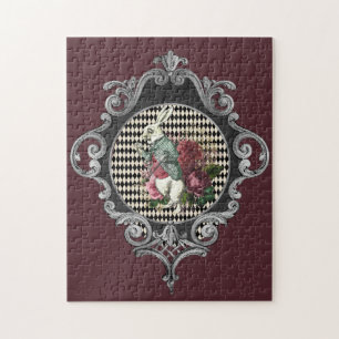 Puzzle Collage de conejo blanco de marco brillante