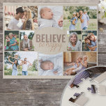 Puzzle Collage de fotos 10 foto familiar cree ser feliz<br><div class="desc">Rompecabezas de collage de fotos con 10 de tus fotos favoritas. La redacción en el centro dice "crea ser feliz" y está escrita en negrita en tipografía y escritura informal de tipografía delgada. La plantilla de la foto está configurada para que añada 10 imágenes, que se muestran en imágenes de...</div>