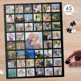Puzzle Collage de Fotos 45 Imágenes Negro