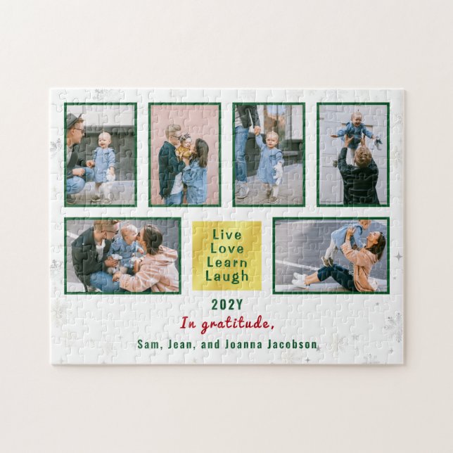 Puzzle Collage de fotos 6 Img Live Love Aprende a reír bl (Horizontal)