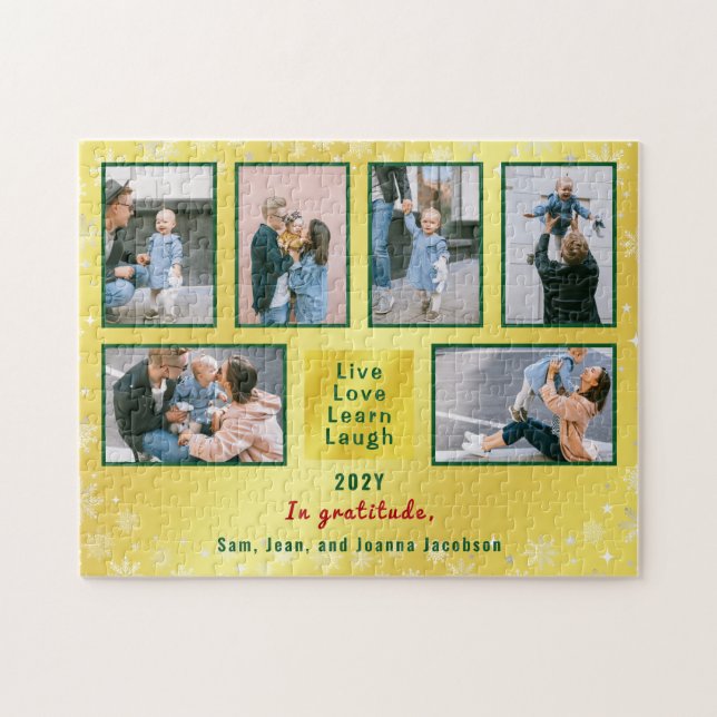 Puzzle Collage de fotos 6 Img Live Love Learn Lauren Gold (Horizontal)