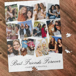 Puzzle Collage de fotos Best Friends Forever 12<br><div class="desc">El rompecabezas de la imagen de BFF con un fondo blanco simple que puedes cambiar a cualquier color,  12 fotos favoritas para que las reemplaces con las tuyas,  el título 'mejores amigos para siempre' y tus nombres debajo.</div>