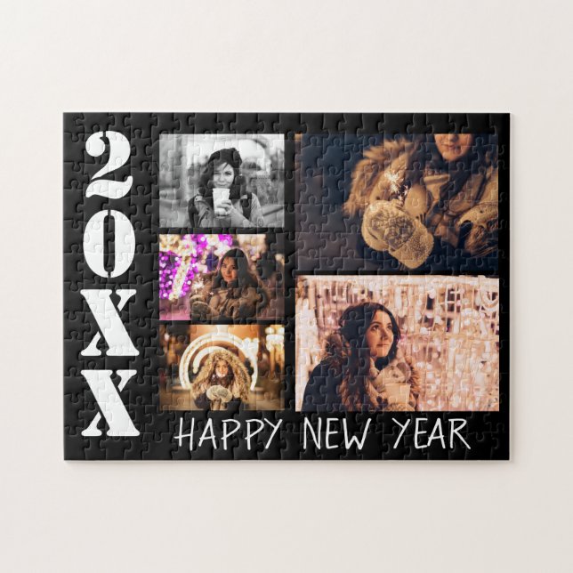 Puzzle Collage de fotos Black Happy New Year 2023 5 (Horizontal)