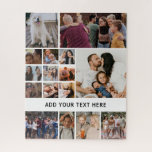 Puzzle Collage de fotos blanco personalizado 16<br><div class="desc">Crea tu propio rompecabezas de imagen con un fondo blanco simple que se puede cambiar a cualquier color,  16 fotos de tu elección y una plantilla de texto simple para que lo personalizares.</div>