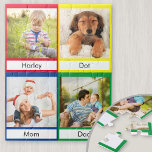 Puzzle Collage de fotos Colores primarios personalizados<br><div class="desc">Aprendiendo a través del juego - rompecabezas de fotos personalizadas con colores primarios. La plantilla de fotos está configurada para que añadas cuatro de tus imágenes favoritas, que se mostrarán en formato cuadrado/instagrama en un sencillo collage de fotos de estilo cuadrícula. Cada bloque de color contiene una foto y una...</div>