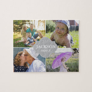 Puzzle Collage de fotos con varios nombres de familia