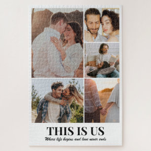 Puzzle Collage de Fotos de Amor de Pareja Personalizado 5
