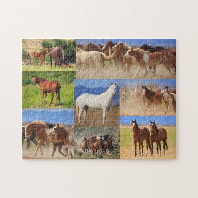 Puzzle Collage de fotos de caballos (Horizontal)
