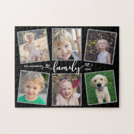Puzzle Collage de fotos de corazones de guiones familiare
