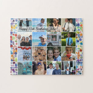 Puzzle collage de fotos de cumpleaños del personalizado