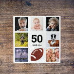 Puzzle Collage de fotos de cumpleaños hombre blanco<br><div class="desc">Un regalo para el cumpleaños 50 (o cualquier edad) de un hombre,  celebrando su vida con un collage de ocho de tus fotos. Plantillas para los 50 años y una fecha. Fecha de nacimiento o fecha del aniversario. Letras de color negro. Fondo blanco.</div>