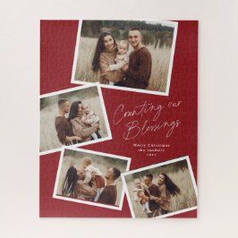 Puzzle Collage de fotos de escritura moderna Navidades re