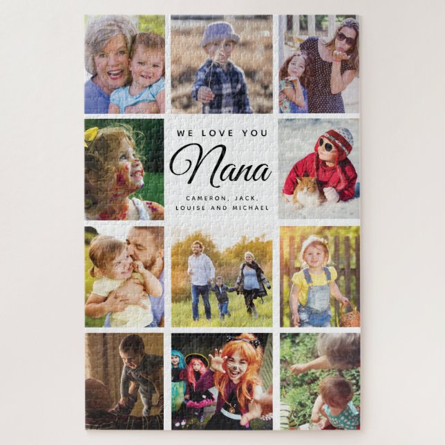 Puzzle Collage de fotos de familia Jumbo Nana te amamos (Vertical)