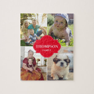 Puzzle Collage de fotos de la familia roja de los navidad