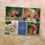 Puzzle Collage de fotos de nombre familiar personalizado<br><div class="desc">Personaliza tus cuatro fotos familiares favoritas con tu nombre familiar. Creando un collage de fotos único,  memoria y regalo. ¡Un bonito tesoro! Diseñado por Thisisnotme©</div>