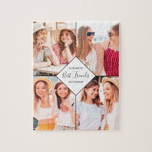 Puzzle Collage de fotos de nombres Besties de los mejores (Vertical)