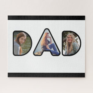 Puzzle Collage de fotos de papá blanco y negro